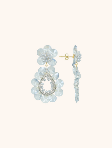 LOTT GIOIELLI - BLAUWE OORBELLEN APOLLO DOUBLE DROP S/M