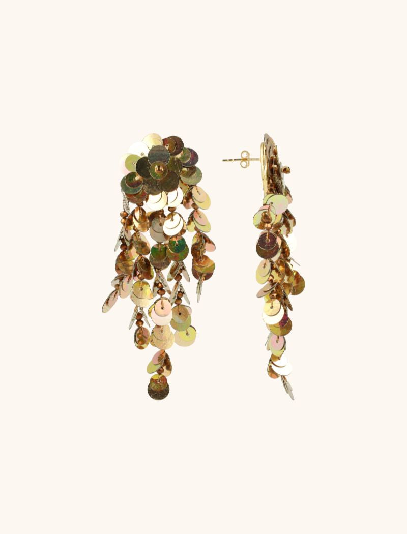 LOTT GIOIELLI - KOPEREN OORBELLEN ANNABEL SEQUIN WILD WATERFALL