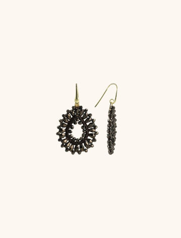 LOTT GIOIELLI - METALLIC BRUINE OORBELLEN SILK DROP CRYSTAL SMALL