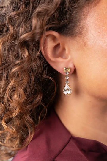 LOTT GIOIELLI - KRISTALLEN OORBELLEN STRING TEARDROP S JOAN