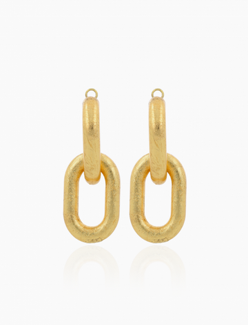 LOTT GIOIELLI - Goudkleurige Oorbellen Clarissa Double Link Oval