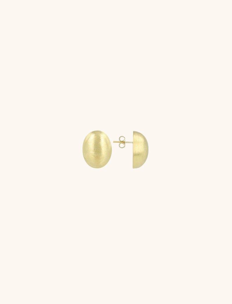 LOTT GIOIELLI - BRUSHED GOUDEN LUXE OVAL STUD L