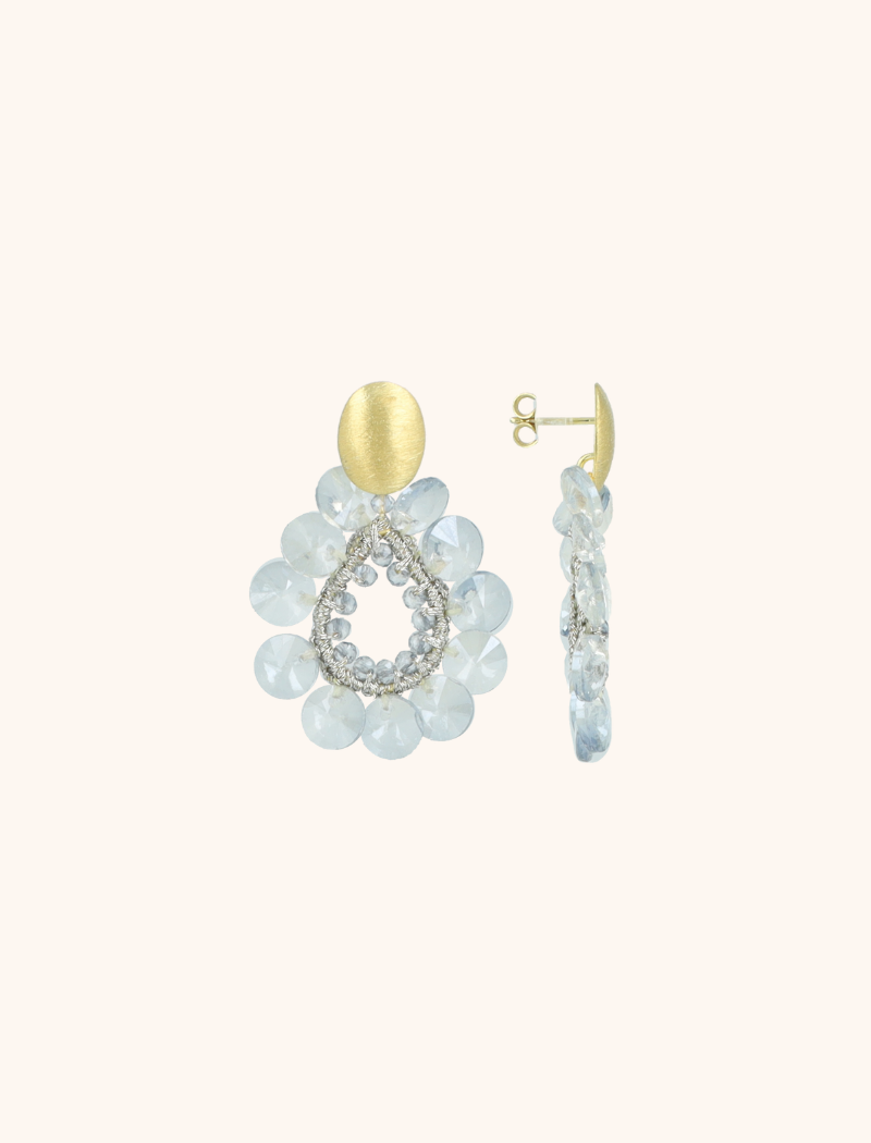 LOTT GIOIELLI - BLAUWE OORBELLEN SUSAN FLOWER DROP