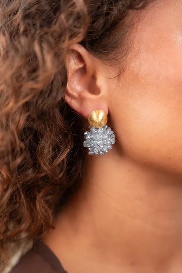 LOTT GIOIELLI - IJS BLAUWE OORBELLEN JACKY GLOBE S DOUBLE STONES