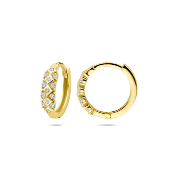 GOLD BY RIMENZO - Klapoorringen  zirkonia 14 mm