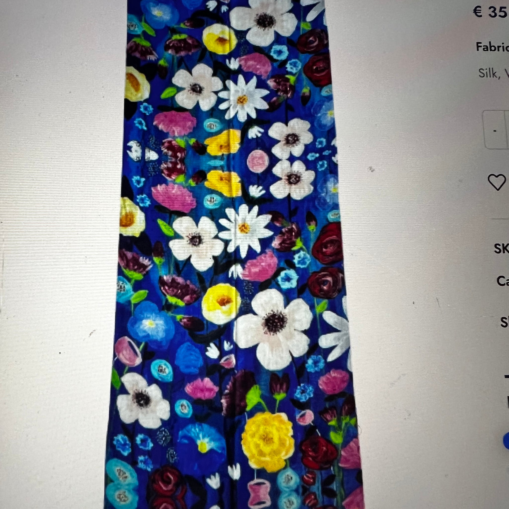 OTRACOSA - Scarf Wool/Silk – Otra Cosa – Big Flowers on Blue