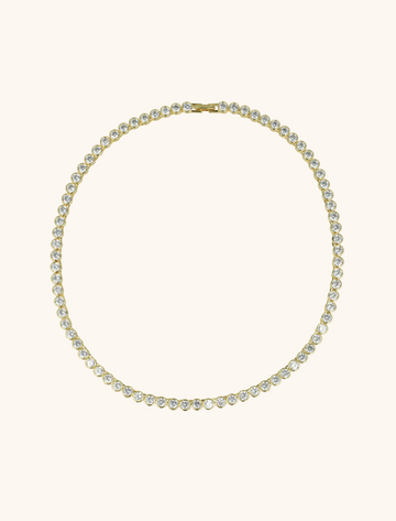 LOTT GIOIELLI - GOUDKLEURIGE KETTING FRAMED ROUND CRYSTALS