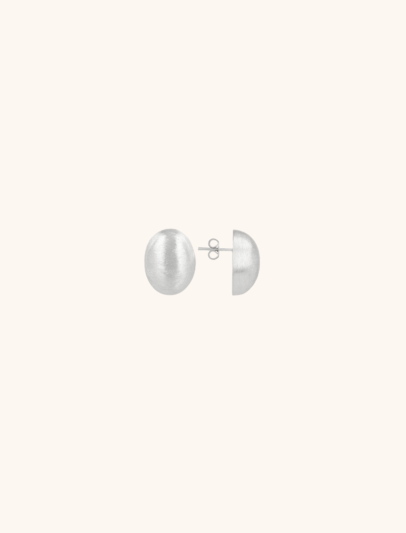 LOTT GIOIELLI - BRUSHED ZILVEREN LUXE OVAL STUD L