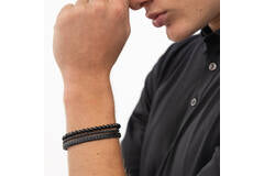 BOSS HERENARMBAND - ARMBAND - EDELSTEEN - 19CM