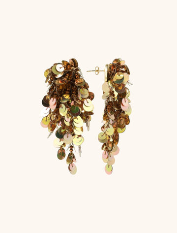 LOTT GIOIELLI- KOPEREN OORBELLEN ANNETTE SEQUIN WILD WATERFALL WIDE