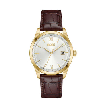 BOSS HERENHORLOGE  - LANGFORD - Ø39 - LEER