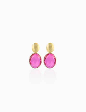 LOTT GIOIELLI- Fuchsia Oorbellen Framed Oval Giorgia