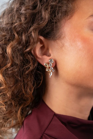 LOTT GIOIELLI- KRISTALLEN OORBELLEN EARPIN TWO ROWS ROMEE