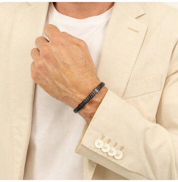 BOSS - ARMBAND - LEER - 19CM