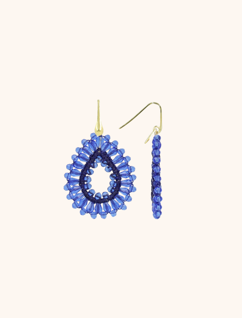 LOTT GIOIELLI - BLAUWE OORBELLEN ROBIN DROP CRYSTAL SMALL