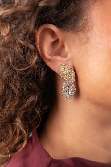 LOTT GIOIELLI- GOUDEN OORBELLEN DOUBLE LEAF SIL