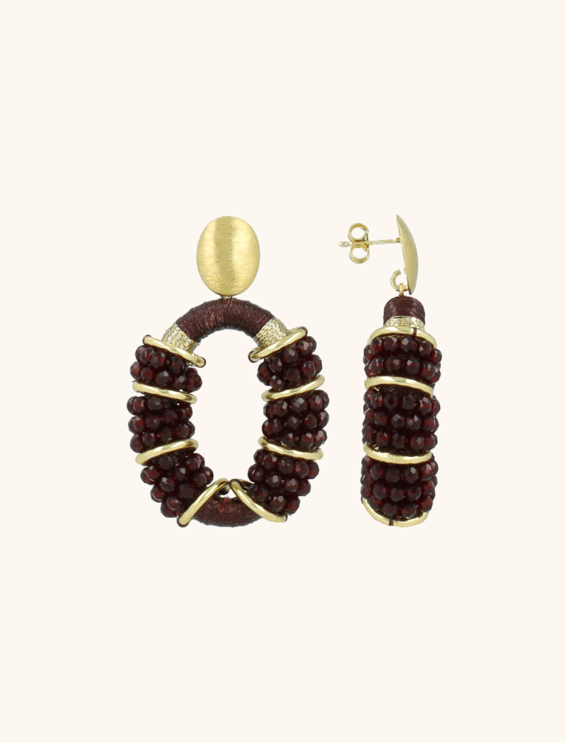 LOTT GIOIELLI - RODE OORBELLEN COMBI OVAL DELUXE M ELLE