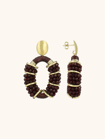 LOTT GIOIELLI - RODE OORBELLEN COMBI OVAL DELUXE M ELLE