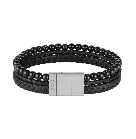 BOSS HERENARMBAND - ARMBAND - EDELSTEEN - 19CM