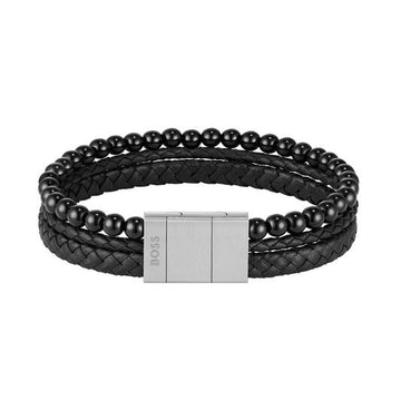BOSS HERENARMBAND - ARMBAND - EDELSTEEN - 19CM
