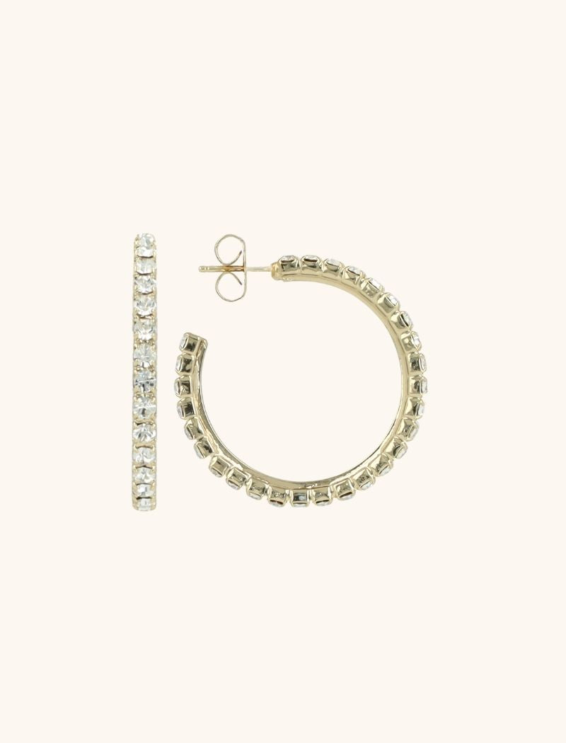 LOTT GIOIELLI- GOUDEN OORBELLEN CREOLE FINE STONES M NOOR