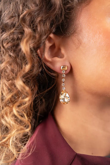 LOTT GIOIELLI - KRISTALLEN OORBELLEN STRING TEARDROP M JOAN