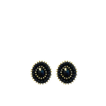PAULIE POCKET - CLAIRE STONE EARRINGS - BLACK GOLD