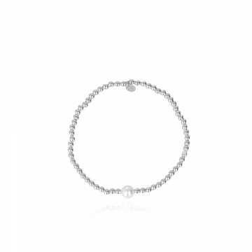 Lott. Gioielli - Bracelet elastic pearl 3mm zilver