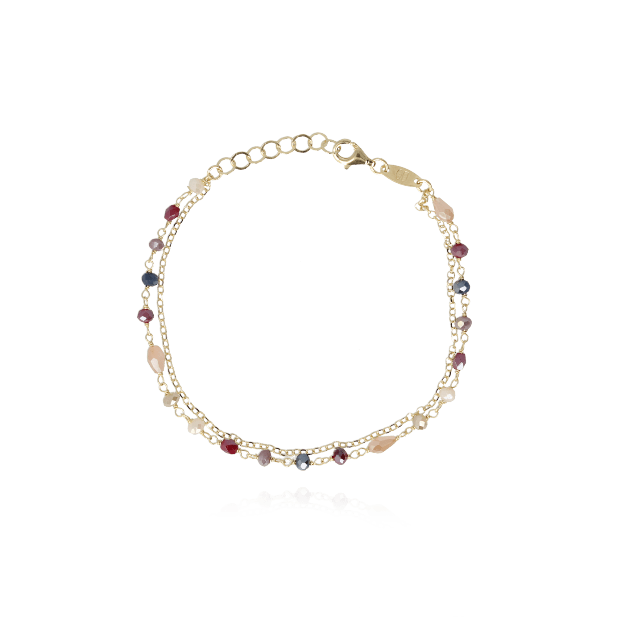 LOTT. Gioielli - Gouden armband rosary beige