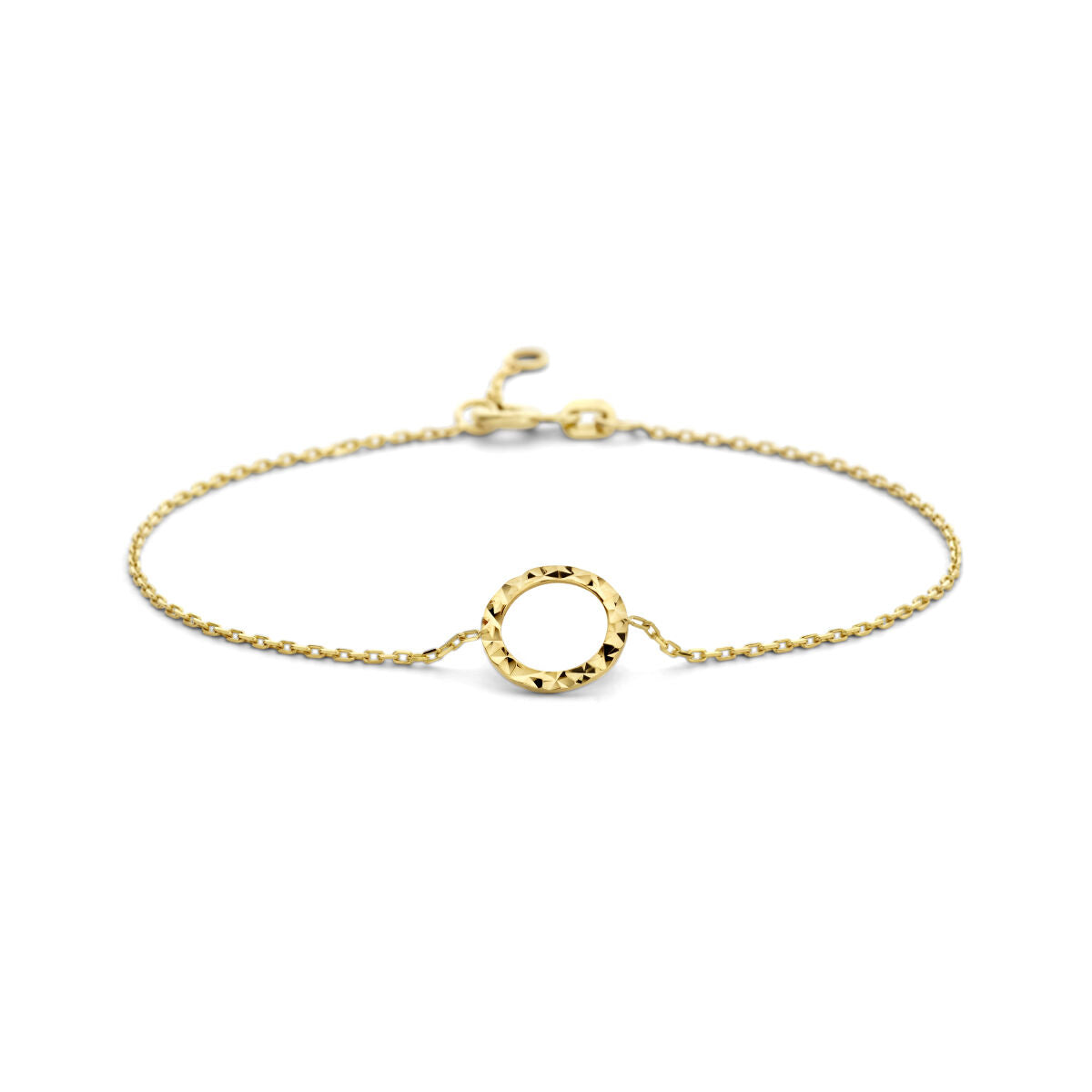GOLD BY RIMENZO - Armband rondje gediamanteerd 16 - 17,5 cm
