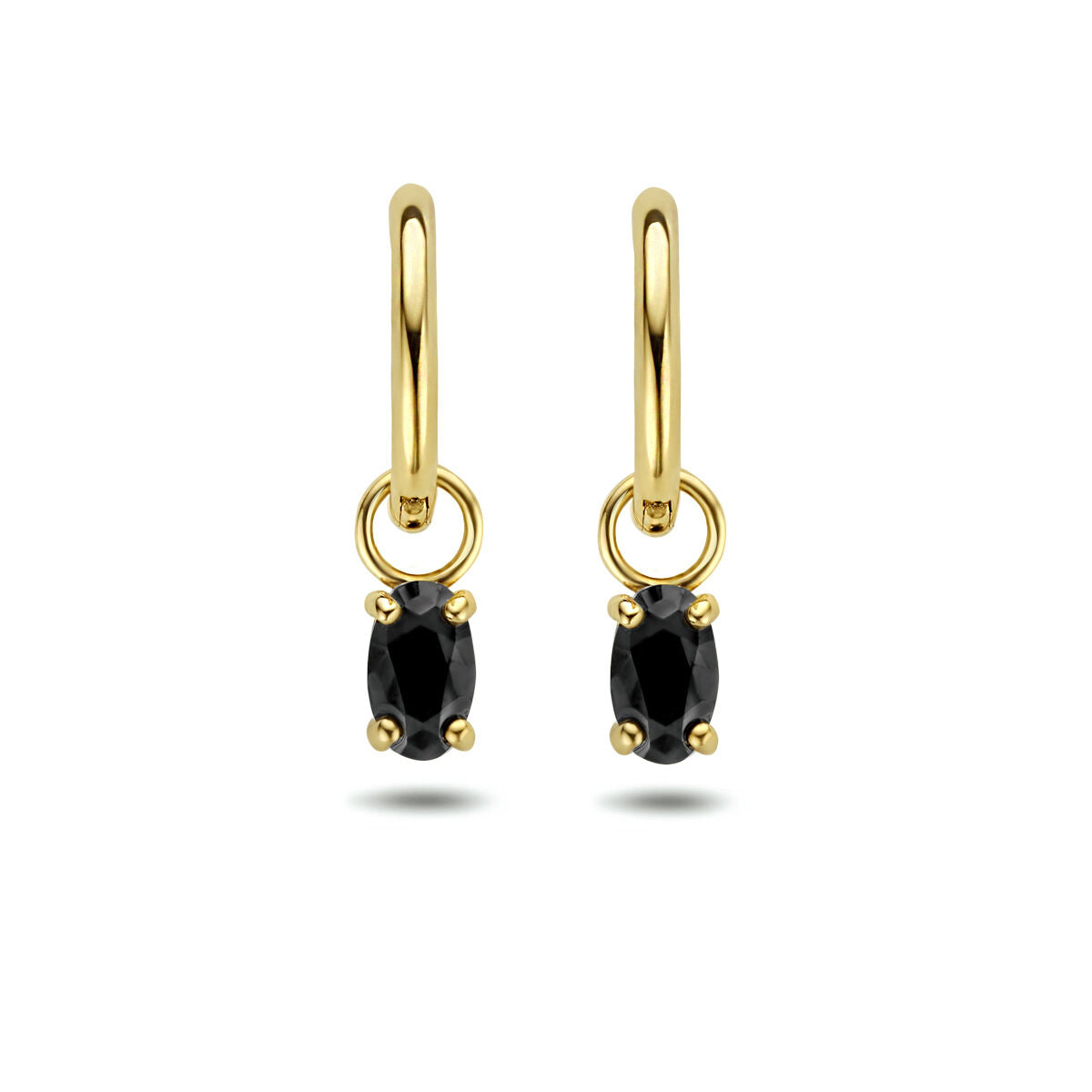 Gold by Rimenzo - Klapoorringen zwarte  zirkonia